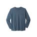 Men's Big & Tall Shrink-Less™ Lightweight Long-Sleeve Crewneck Pocket T-Shirt by KingSize in Heather Slate Blue (Size 9XL)