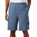 Men's Big & Tall Lightweight Jersey Cargo Shorts by KingSize in Heather Slate Blue (Size 9XL)