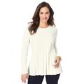 Plus Size Women's Chevron Fit & Flare Sweater by Jessica London in Ivory (Size 12)