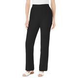 Plus Size Women's Straight Leg Linen Pant by Woman Within in Black (Size 18 WP)