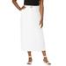 Plus Size Women's Tummy Control Bi-Stretch Midi Skirt by Jessica London in White (Size 30 W)