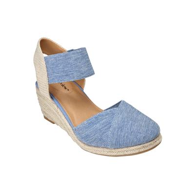 Extra Wide Width Women's The Abra Espadrille by Comfortview in Denim (Size 11 WW)