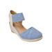 Extra Wide Width Women's The Abra Espadrille by Comfortview in Denim (Size 11 WW)