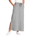 Plus Size Women's Sport Knit Side-Slit Skirt by Woman Within in Heather Grey (Size 26/28)