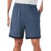 Men's Big & Tall Layered Look Lightweight Jersey Shorts by KingSize in Heather Slate Blue (Size L)