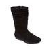 Wide Width Women's The Aneela Wide Calf Boot by Comfortview in Black (Size 7 W)