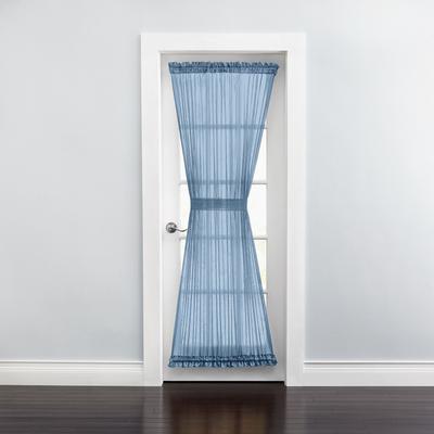 Wide Width BH Studio Sheer Voile Door Panel With Tiebacks by BH Studio in Smoke Blue (Size 60