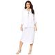 Plus Size Women's Three-Quarter Sleeve Jacket Dress Set with Button Front by Roaman's in White (Size 34 W)