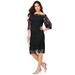 Plus Size Women's Off-The-Shoulder Lace Dress by Roaman's in Black (Size 28 W)