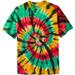 Men's Big & Tall Lightweight Tie-Dye Crewneck Tee by KingSize in Rasta Tie Dye (Size 7XL)