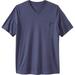 Men's Big & Tall Shrink-Less™ Lightweight Longer-Length V-neck T-shirt by KingSize in Heather Slate Blue (Size 3XL)