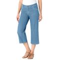 Plus Size Women's Capri Stretch Jean by Woman Within in Light Wash Sanded (Size 20 WP)