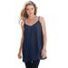 Plus Size Women's V-Neck Cami by Roaman's in Navy (Size 18 W) Top