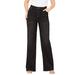 Plus Size Women's Invisible Stretch® Contour Wide-Leg Jean by Denim 24/7 in Black Denim (Size 32 W) Soft Comfortable