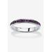 Women's Sterling Silver Simulated Birthstone Stackable Eternity Ring by PalmBeach Jewelry in February (Size 6)