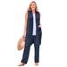 Plus Size Women's Lightweight Linen Vest by Woman Within in Navy (Size 18/20)