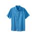 Men's Big & Tall Short-Sleeve Linen Shirt by KingSize in Pacific Blue (Size 2XL)
