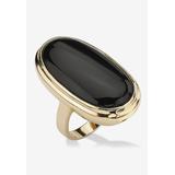 Women's Gold-Plated Black Onyx Ring by PalmBeach Jewelry in Gold (Size 5)