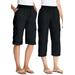 Plus Size Women's Convertible Length Cargo Capri Pant by Woman Within in Black (Size 30 W)