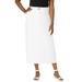 Plus Size Women's Tummy Control Bi-Stretch Midi Skirt by Jessica London in White (Size 28 W)