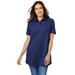 Plus Size Women's Perfect Short-Sleeve Polo Shirt by Woman Within in Ultra Blue (Size L)