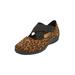 Extra Wide Width Women's The Stacia Mary Jane Flat by Comfortview in Animal (Size 7 1/2 WW)