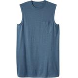 Men's Big & Tall Shrink-Less™ Longer-Length Lightweight Muscle Pocket Tee by KingSize in Heather Slate Blue (Size 4XL) Shirt