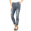 Plus Size Women's 360 Stretch Jegging by Denim 24/7 in Distressed (Size 30 W) Pull On Jeans Denim Legging