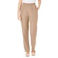 Plus Size Women's Hassle Free Woven Pant by Woman Within in New Khaki (Size 24 W)