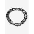 Men's Big & Tall Black Ruthenium-Plated Curb-Link Bracelet 10" by PalmBeach Jewelry in Black