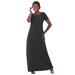 Plus Size Women's Stretch Cotton T-Shirt Maxi Dress by Jessica London in Black (Size 22)