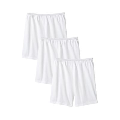 Plus Size Women's Stretch Cotton Boxer 3-Pack by Comfort Choice in White Pack (Size 13) Underwear