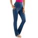 Plus Size Women's Straight-Leg Comfort Stretch Jean by Denim 24/7 in Medium Stonewash Sanded (Size 16 T)