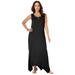 Plus Size Women's Stretch Knit Hanky Hem Maxi Dress by Jessica London in Black (Size 14/16)