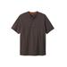 Men's Big & Tall Boulder Creek® Heavyweight Short-Sleeve Henley Shirt by Boulder Creek in Dark Brown (Size 5XL)