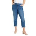 Plus Size Women's Invisible Stretch® Contour Boyfriend Jean by Denim 24/7 in Medium Wash (Size 16 W)