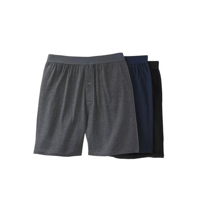 Men's Big & Tall 3-Pack Cotton Boxers by KingSize in Assorted Basic (Size 8XL)