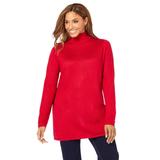 Plus Size Women's Cotton Cashmere Turtleneck by Jessica London in Classic Red (Size 12) Sweater