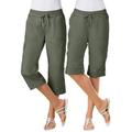 Plus Size Women's Convertible Length Cargo Capri Pant by Woman Within in Olive Green (Size 12 W)