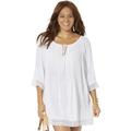 Plus Size Women's Giana Crochet Cover Up Tunic by Swimsuits For All in White (Size 18/20)