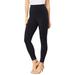 Plus Size Women's Lace-Trim Essential Stretch Legging by Roaman's in Black (Size 22/24) Activewear Workout Yoga Pants