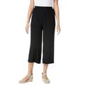 Plus Size Women's Pull-On Elastic Waist Soft Capri by Woman Within in Black (Size 16 W) Pants