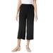 Plus Size Women's Pull-On Elastic Waist Soft Capri by Woman Within in Black (Size 16 W) Pants