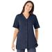 Plus Size Women's 7-Day Short-Sleeve Baseball Tunic by Woman Within in Navy (Size 42/44)