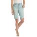 Plus Size Women's Stretch Jean Bermuda Short by Woman Within in Light Wash Sanded (Size 28 W)