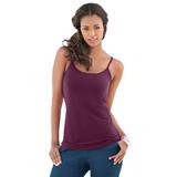 Plus Size Women's Bra Cami with Adjustable Straps by Roaman's in Dark Berry (Size 3X) Stretch Tank Top Built in Bra Camisole