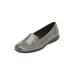 Wide Width Women's The Leisa Slip On Flat by Comfortview in Grey (Size 8 W)