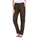 Plus Size Women's Straight Leg Fineline Jean by Woman Within in Chocolate (Size 34 W)