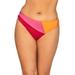 Plus Size Women's Romancer Colorblock Bikini Bottom by Swimsuits For All in Pink Orange (Size 4)