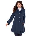Plus Size Women's Plush Fleece Jacket by Roaman's in Navy (Size 1X) Soft Coat